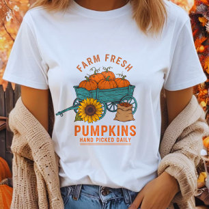 Frische Kürbisbauern Halloween Kürbisse Karren T-Shirt