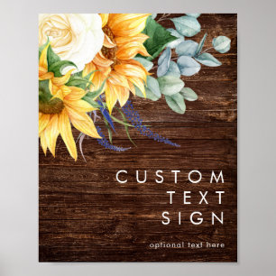 Frische Land Sonnenblumen Holzkarten und Geschenke Poster