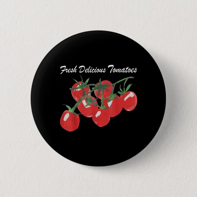 Frische leckere Tomaten Garten Gemüse Sommer Button (Vorderseite)