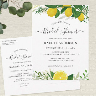 Frische Lemon Bridal Dusche Einladung Postkarte