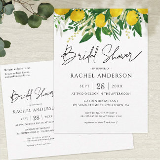 Frische Lemon Bridal Dusche Einladung Postkarte