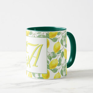 Frische Lemonenbaum-Monogramm-Dekor-Geschenke für Tasse