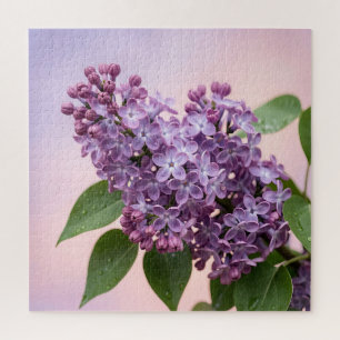 Frische lila Fliederblüten Frühlingsfloristik  Puzzle