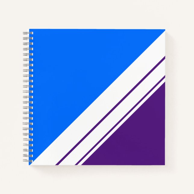 Frische Lila, hellblaue Streifen Notizbuch (Vorderseite)