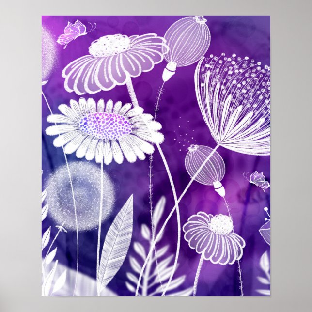 Frische Lila und violette Blume Kunst, Dichtung un Poster (Vorne)