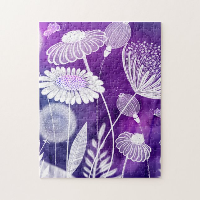 Frische Lila und violette Blume Kunst, Dichtung un Puzzle (Vertikal)