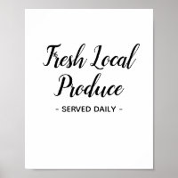 Frische lokale Produkte Serviert Tägliche Kunst
