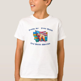  Frische Luft Freie Himmel Gott segne Amerika Mont T-Shirt