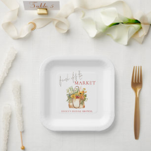 Frische Marktblumen Name Junggesellinnenabschied Pappteller