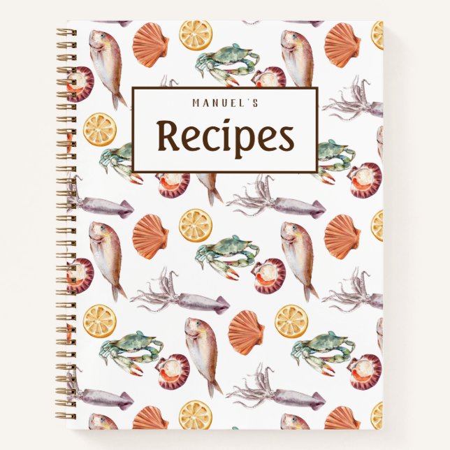 Frische Meeresfrüchte - individuelles Rezept Buch (Vorderseite)