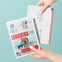 Frische Merry & Bright Holiday Silver Foil Postkar