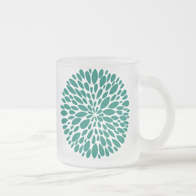 Frische moderne abstrakte Chrysantheme-Glas-Tasse Mattglastasse (Rechts)