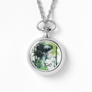 Frische moderne Bambusse, personalisierter Zeitpre Armbanduhr