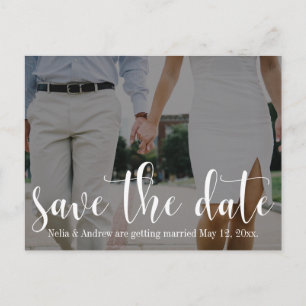 Frische, moderne Foto Typografie 30 Save the Date Ankündigungspostkarte