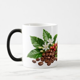 Frische Morgenkaffeebohnen Hitze Enthüllen Magisch Verwandlungstasse
