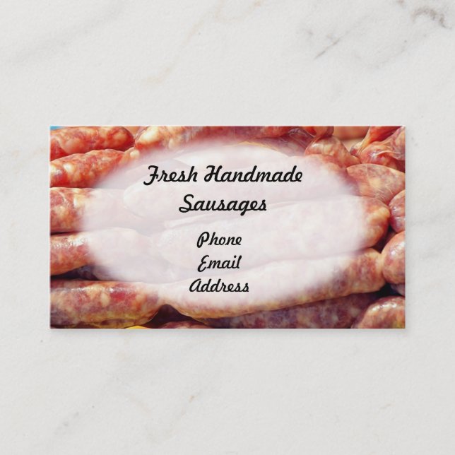 Frische natürliche Würste Visitenkarte (Vorderseite)
