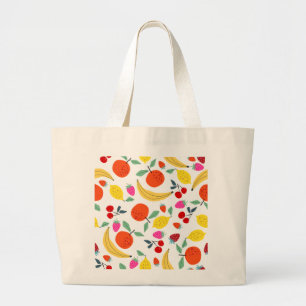 Frische Obstmedley Farbige Muster Jumbo Stoffbeutel