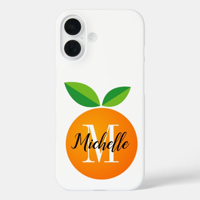 Frische orange Frucht kundenspezifische Monogramm  Case-Mate iPhone Hülle (Rückseite)
