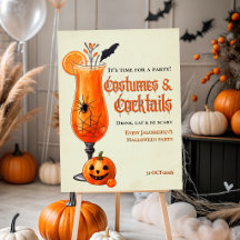 Frische Orange Kostüme & Cocktails Halloween-Party