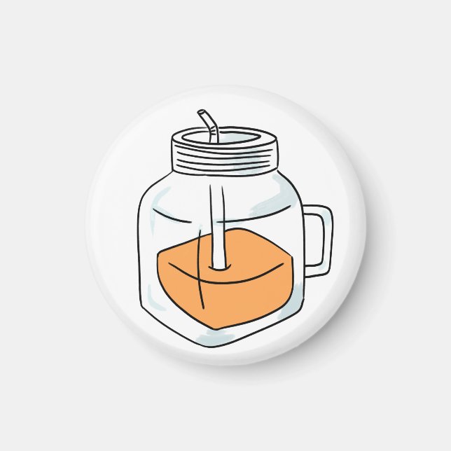 Frische-Orangen-Saft-Mason-Glas-Geschenk Magnet (Vorne)