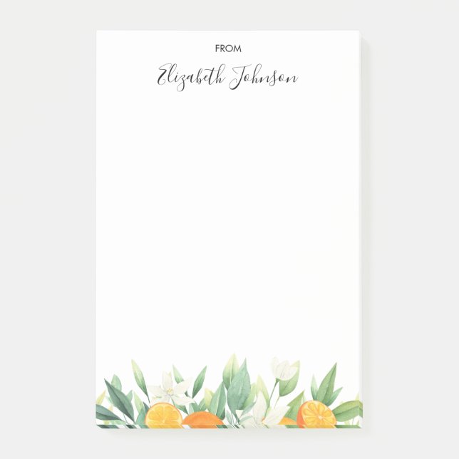 Frische Orangen und Blattfarbe Nachhinweise Post-it Klebezettel (Vorderseite)