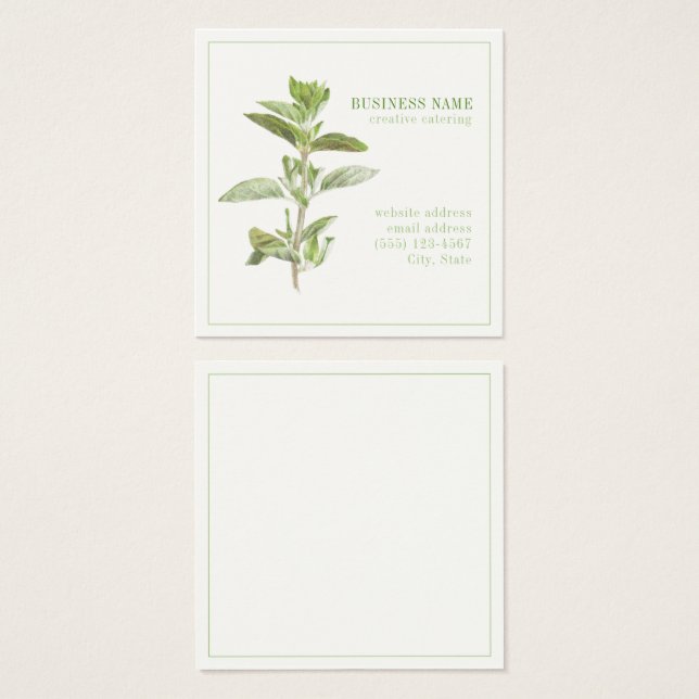 FRISCHE OREGANO 2,5 Square Visitenkarte (Vorne & Hinten)