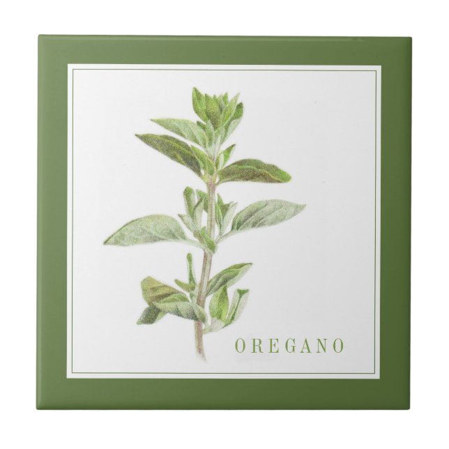 FRISCHE OREGANO 4.25 Keramik Tile (+text) Grün Fliese (Vorderseite)
