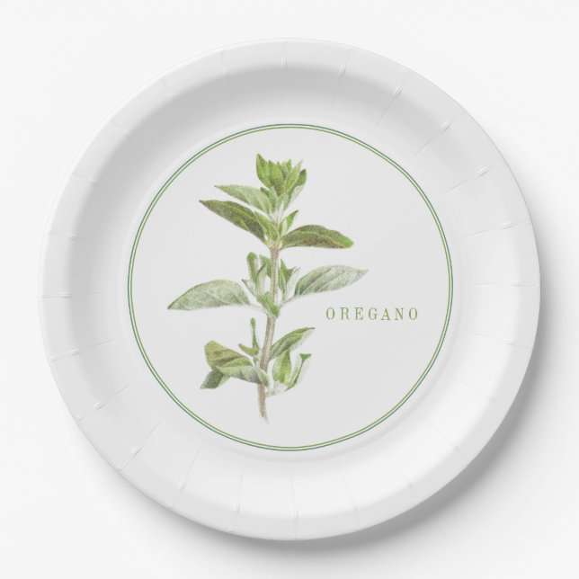 FRISCHE OREGANO 9" Rundpapier-Teller Pappteller (Vorderseite)