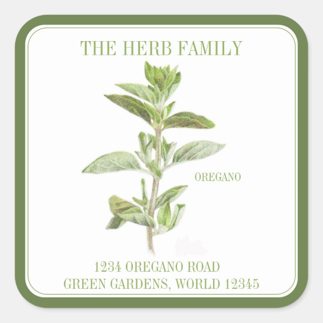 FRISCHE OREGANO Große Umschlag Aufkleber auf dem P (Vorderseite)