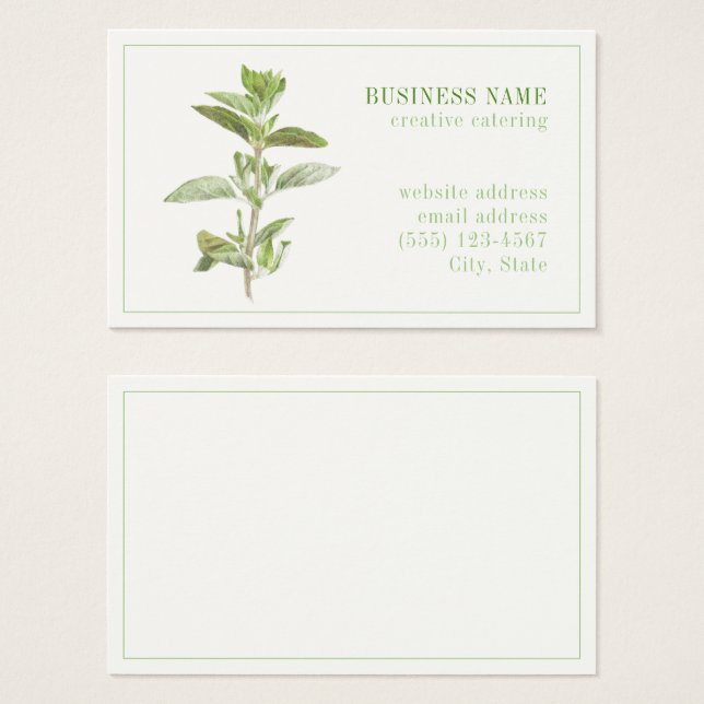 FRISCHE OREGANO Oceana Business Card (Vorne & Hinten)