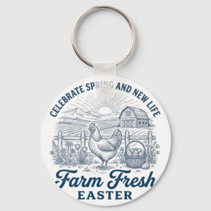 Frische Osterfarm-Henne Frühlingsneues Leben Huhn Schlüsselanhänger