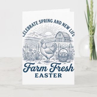 Frische Ostern-Hühner auf dem Bauernhof Neues Früh Karte