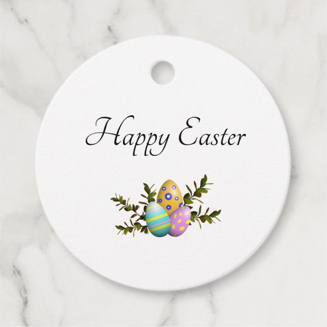 Frische Pastell dekorierte Ostereier Geschenkanhänger (Vorderseite)