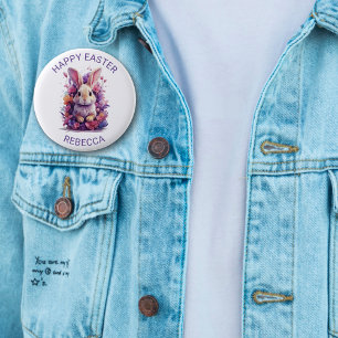 Frische Pastelle Ostern Bunny & Watercolor Florenz Button