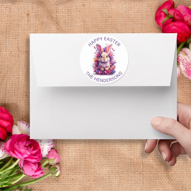 Frische Pastelle Ostern Bunny & Watercolor Florenz Runder Aufkleber (Von Creator hochgeladen)