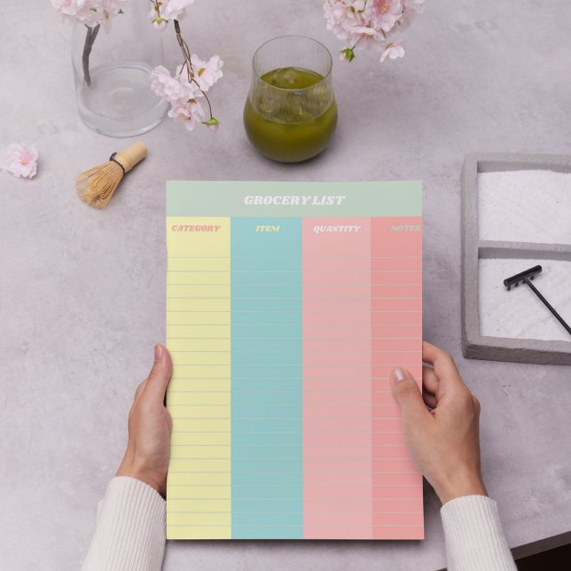 Frische Pastelle Retro Lebensmittelgeschäft Notizblock (Von Creator hochgeladen)