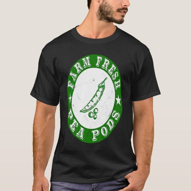 Frische Pea Pods Vintag Retro T-Shirt (Vorderseite)