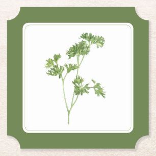 FRISCHE PETERSELIE Ticket Papier Untersetzer (-tex