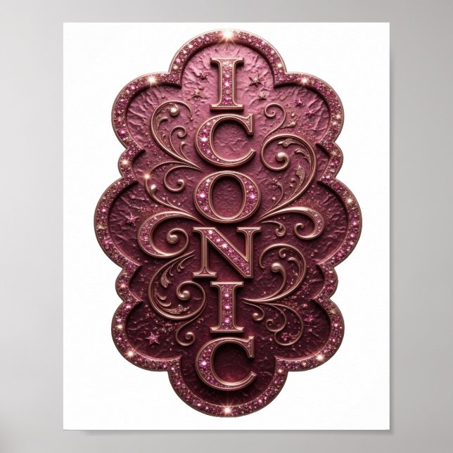 Frische Pink ICONIC Druck Poster (Vorne)