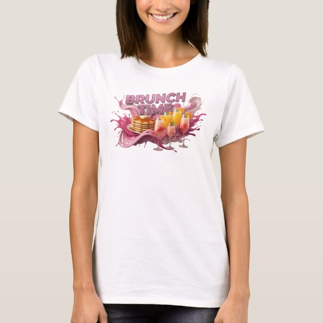 Frische Pinke BRUNCH TIME Shirt Design (Vorderseite)