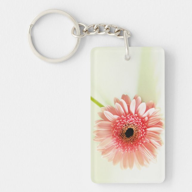 Frische Pinke Gerbera-Daisy-Fotografie Schlüsselanhänger (Vorderseite)