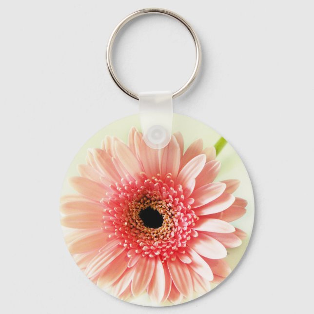 Frische Pinke Gerbera-Margerite Fotografie Schlüsselanhänger (Vorderseite)