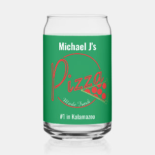 Frische Pizza Pizzeria Kann Bierglas Dosenglas