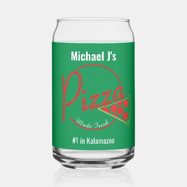 Frische Pizza Pizzeria Kann Bierglas Dosenglas (Vorderseite)