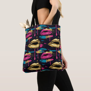 Frische Pop Art Lips Muster mit dynamischen Tropfe