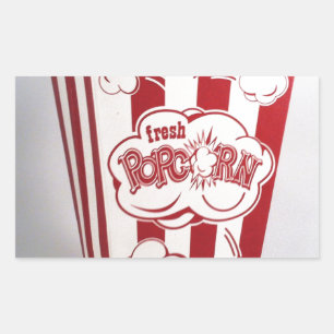 Frische Popcorn-Tüte rot Vintage Rechteckiger Aufkleber