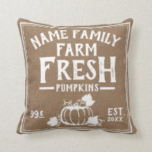 Frische Pumpkins Imitat Burlap Throw Kissen