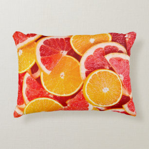 Frische reife Orange- und Grapefruituntergrund Dekokissen