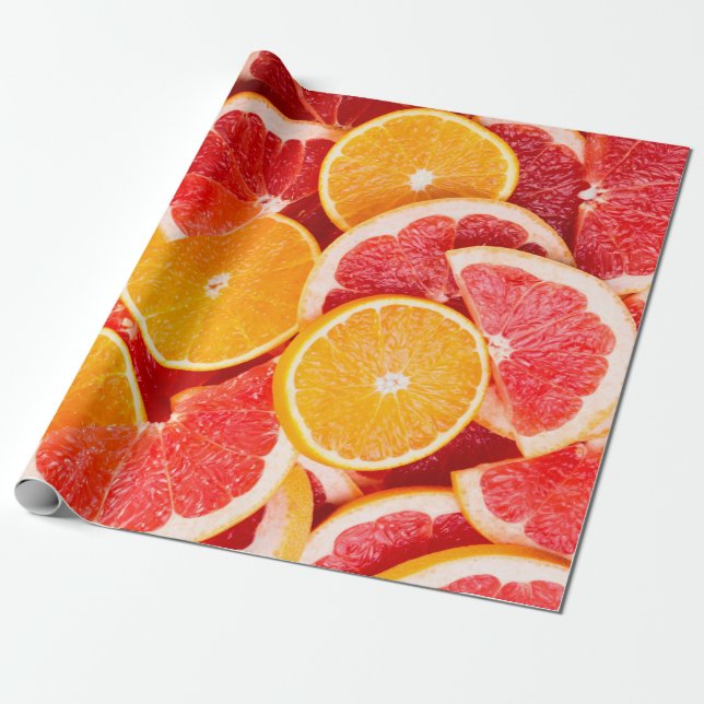 Frische reife Orange- und Grapefruituntergrund Geschenkpapier (Ungerollt)