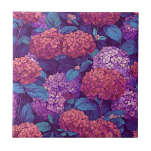 Frische Retro-Hydrangeas-Fliesen für Kunstböden Fliese